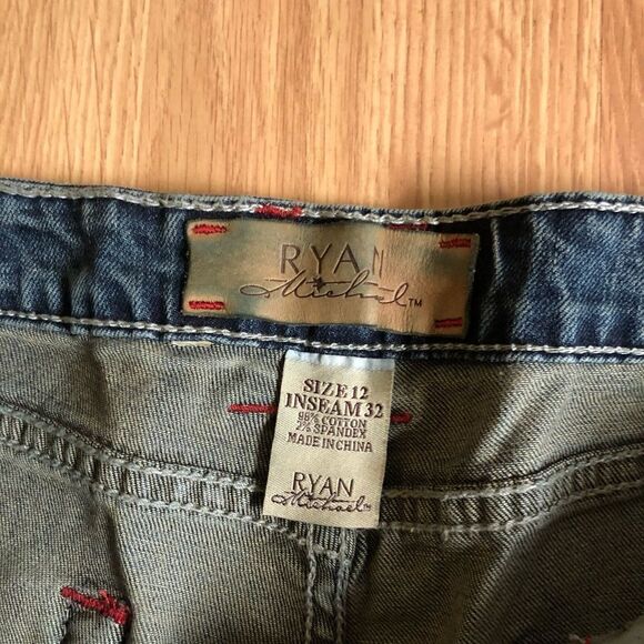 NWT Ryan Michael Western Skinny Flare The Elly Denim Blue Jeans Women’s 12/32 - Picture 4 of 10